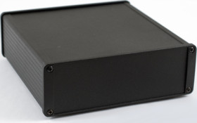 Aluminum enclosure, (L x W x H) 160 x 165 x 55 mm, black (RAL 9005), IP65, 1457T1601BK