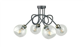 Lampa Sufitowa Nowoczesna 4Xe27 Evie Black/Gold