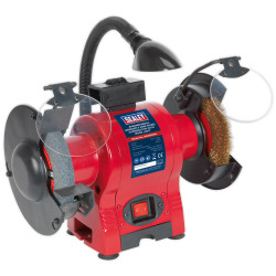 Sealey BG150XWL Bench Grinder 150mm &amp; Wire Wheel Combi - Work Light 250W/230V