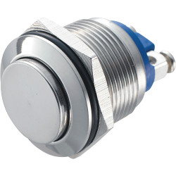 Zip Switch 19mm Vandal Resistant 36V DC 2A High Stainless Steel Screw Terminal