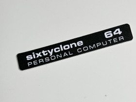 Commodore 64C 'SixtyClone' black badge 0.5mm thick