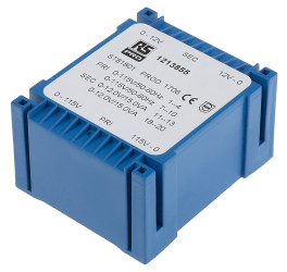 Transformator do druku 2 x 12V ac 115 → 230V ac 2 wyjścia Do montażu na płytce drukowanej 30VA