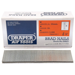 Draper 59827 Brad Nails 32mm (Pack of 5000)