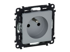 VALENA LIFE Gniazdo pojedyncze z uziemieniem bez przesłon zaciski śrubowe aluminium 753385 LEGRAND