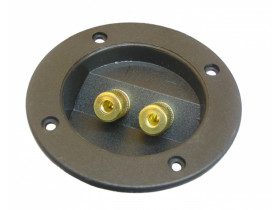 Terminal głośnikowa 2 gniazda banan gold okrągłe fi-77mm otwór fi-58mm