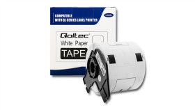 Qoltec Taśma Do Brother Dk-11202 62Mm X 100Mm 300 Etykiet Biała/ Czarny...