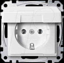 MEG2311-0419 Socket insert with hinged cover - System M, polar white