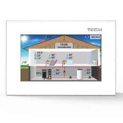 TECH ST-281 C - Regulator pokojowy z komunikacją RS szklany kolor biały
