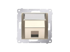 SIMON 54 Pokrywa gniazdo teleinformatyczne złoty mat na Keystone skośna pojedynczym z polem opisowym DKP1S.01/44 KONTAKT SIMON