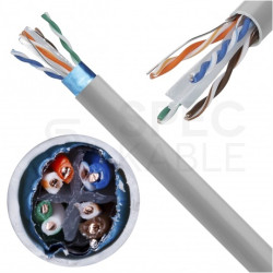 Kabel sieciowy F/UTP kat.6 skrętka 4x2x0,56mm wewnętrzny PVC szary SecurityNET