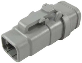 Socket, 4 pole, straight, 2 rows, gray, DTM06-4S-E007