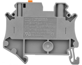 Złączka przelotowa 2-przewodowa z odłącznikiem nożowym 4mm2 szara Ex UT 4-MT-P/P-EX 3046173 /50szt./