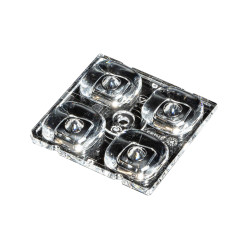 Soczewka LED Skrzydłowy, kąt widzenia 171 ° Bezbarwny Metakrylan polimetylu (PMMA) Kwadratowy, Ledil, seria: Strada 2x2