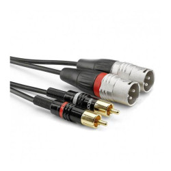 Sommer Cable HBP-M2C2-0150 Audio Adapter cable 2x RCA to 2x XLR Black 1.50 m
