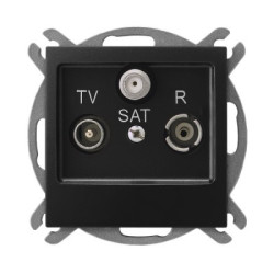 IMPRESJA Gniazdo RTV-SAT przelotowe czarny metalik GPA-YSP/m/33