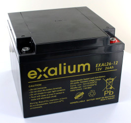 Uszczelniony akumulator kwasowo-ołowiow 26Ah Exalium 166 X 175 X 125mm 12V