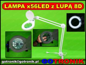 Lampa z lupą 8D x56LED biała średnica soczewki 5cali = 127mm