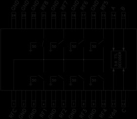 GAAS MMIC SP8T Non-Reflective Switch, DC - 2.5 GHz