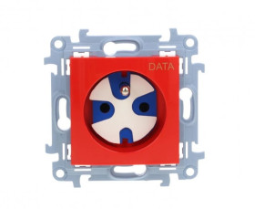 Simon 10 Gniazdo pojedyncze DATA z/u 16A IP20 z kluczem uprawniającym czerwone CGD1.01/22