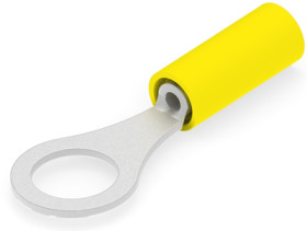Insulated ring cable lug, 0.1-0.41 mm², AWG 26 to 22, 4.34 mm, M4, yellow, 323916