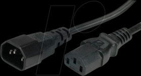 356.171 C13-C14 non-heating appliance cable, black, 2 m