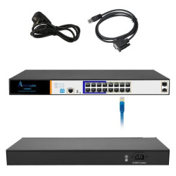 Switch PoE 16x Gigabit PoE/PoE+, 2x SFP, 1x Port Konsolowy, 150W, Zarządzalny Extralink ARES