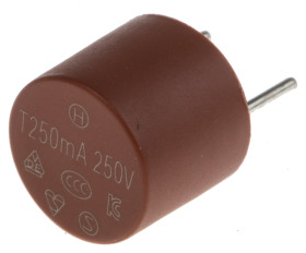 Bezpiecznik nieresetowalny 250mA 250V ac RS PRO T Nylonowe 35 A rozstaw 5.08mm