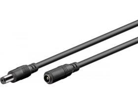 Kabel przedłużający DC, 1,5 m, czarny z wtyczkami DC 5,5 x 2,1 mm