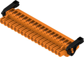 Socket header, 18 pole, pitch 5.08 mm, angled, orange, 1087410000