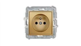 Mini Gniazdo Pojedyncze Z/U Z Przesłonami Złote 29Mgp-1Zp