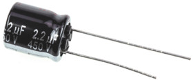 Kondensator 2.2μF 450V dc Radialny, Otwór przelotowy Panasonic roztaw: 5mm 10 (Dia.) x 12.5mm