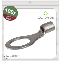 Quadrios 23C510 Ring Terminal 4mm² 10.5mm Hole Non-Insulated 100pcs