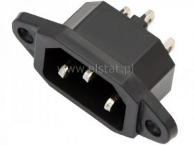 Gniazdo męskie zasil.3PIN panel wcisk przykr.luto