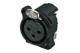 XLR panel socket, 3 pole, gold-plated, NC3FBH1-B