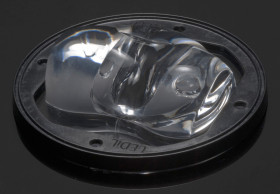 Soczewka LED 90 (Dia.) x 22mm, D 90mm, kąt widzenia Asymetryczne, do użytku z Cree CXA/B 1816, Cree CXA/B 1820, Cree