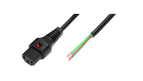 Kabel Zasilający Do Zarobienia 3X1 Open/Iec C13 Prosty M/Ż Czarny Iec-Pc1025...