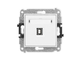 MINI Mechanizm gniazda pojedynczego USB A-B 2.0 biały mat 25MGUSB-3 KARLIK