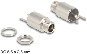90176 Connector DC 5.5 x 2.5 mm female bulkhead soldering version - ro