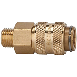 Quick-release coupling, L 36.5 mm, 35 bar, brass, for hose, 107492