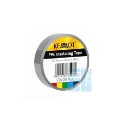 TAŚMA IZOLACYJNA SZARA 10Y PVC KEMOT 0,13x19mm