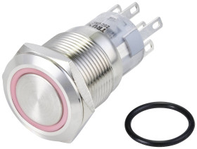TRU COMPONENTS TC-10090960 Przycisk wandaloodporny LAS1-AGQ-22E/R/24V/S, 20 mm, 250 V/AC, 3 A, 1 szt.