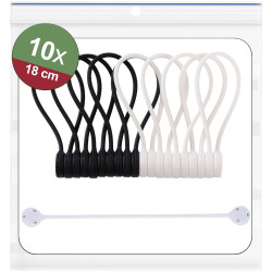 Quadrios 25CA577 Magnetic cable tie Black White 10 pcs