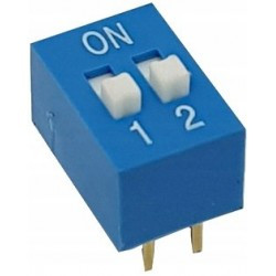 Przełącznik DIP switch 2 pozycje niebieski