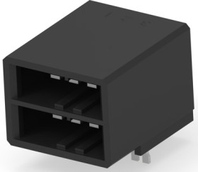 Pin header, 6 pole, pitch 3.81 mm, angled, black, 2-178137-5