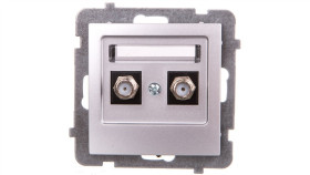 As Gniazdo Antenowe Podwójne Typu F Srebro Gpa-2Gf/M/18