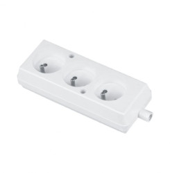 Gniazdo przenośne trzykrotne 16A 2P+Z 250V białe GN-370