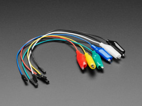 Adafruit Small Alligator Clip to Female Jumper Wire Bundle - 6 Pieces