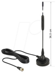 12412 DAB+ Antenna F Plug 0 dBi with magnetical stand fixed black