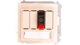 Simon Basic Gniazdo Głośnikowe Pojedyncze Z Polem Opisowym Beżowe Bmgl31.01/12