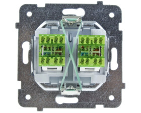 KARO Gniazdo komputerowe podwójne RJ45 kat.5e MMC srebrny perłowy GPK-2S/K/m/43
